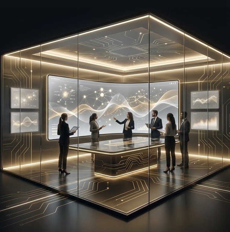 Conference room with interactive display